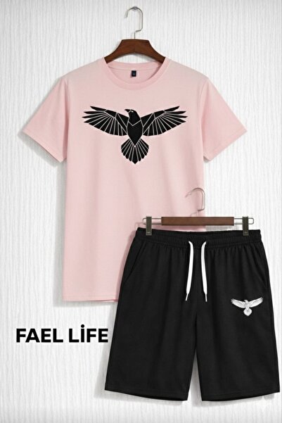 FAEL LİFE SET CU PANTALONI SCURTĂTĂI CU TĂIȘ LARGĂ ȘI TRICOU IMPRIMAT PENTRU ...