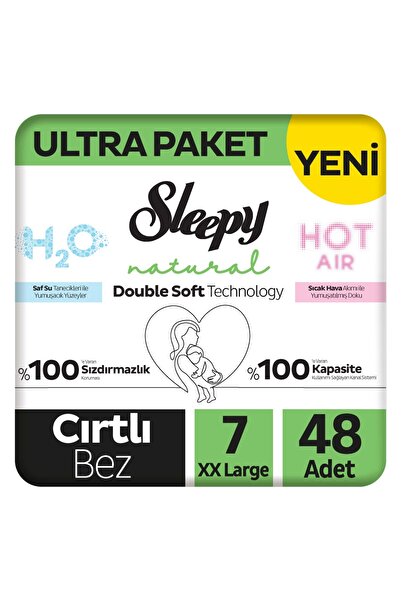 Sleepy Natural Double Soft Ultra Paket Bebek Bezi 7 Numara Xxlarge 48 Adet