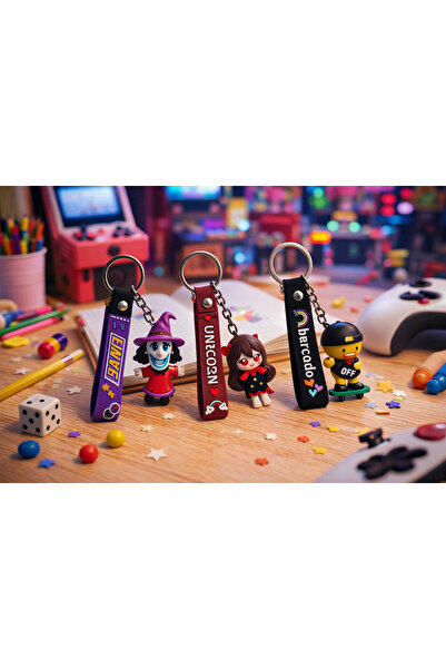 seymenbıçakçılık 3-Piece Figured Silicone Keychain Set |   Colorful, Cute and...