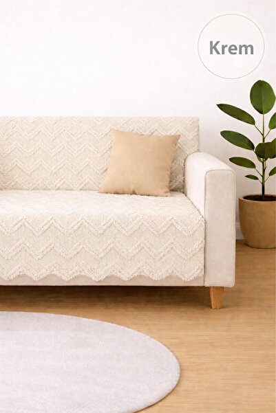 SYCAMORE HOME Koltuk Örtüsü 175x215 cm –ZigZag Desen Çekyat Örtüsü, Kaymaz, Y...