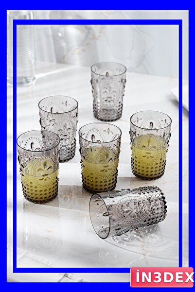 İN3DEX Füme Renkli Kırılmaz Akrilik Bardağı 400ml Su ve Meşrubat İçin