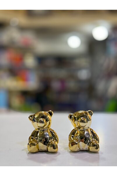 YAKUT 1-adet orta boy biblo ayıcık gold sunumluk dekor