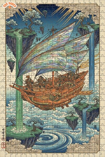 Teona Ahşap لغز خشبي مؤطر ذو طابقين بتصميم الساموراي الطائرين بتأثيرات الألوا...