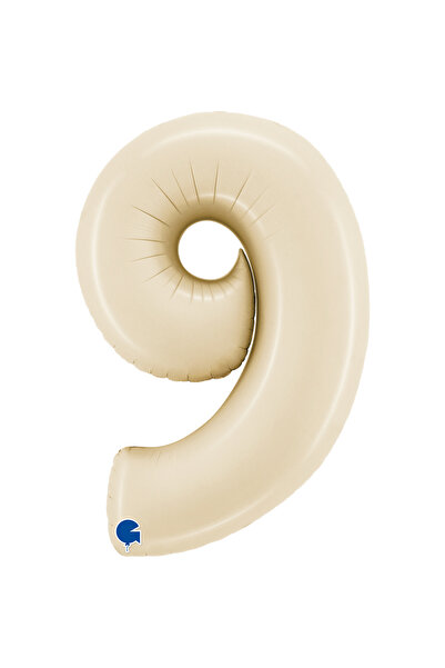 PARTİ SEPETİ بالون رقائقي على شكل رقم كريمي اللون 26 بوصة (66 سم) إيطالي الصنع