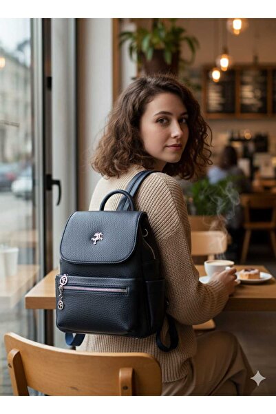 Nas Bag Nas Çanta Dona Embroidered Multi-Compartment Backpack Width: 23 cm Le...