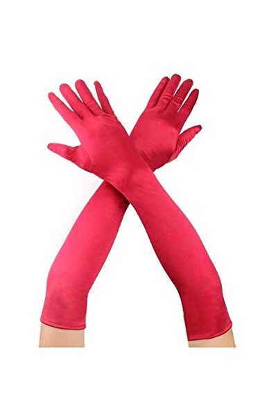 FREEDOM STOREE Червени дълги платнени ръкавици с дължина до лакътя 40 см