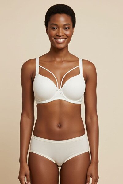 Infaith White Women's Low-Cut Underwire Unpadded Bra - Stylish Design with Co...