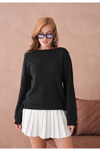 fuşyha butik Boat Neck Casual Knitwear Sweater