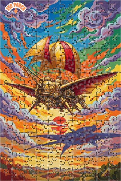 Teona Ahşap لغز خشبي بإطار مزدوج الطبقات بتصميم ستيمبانك مزين بطلاء زيتي لآلة...