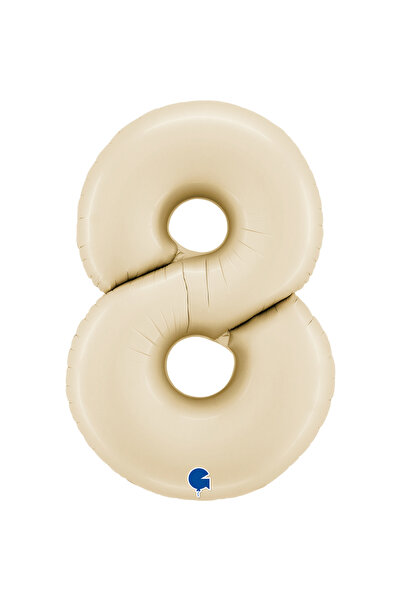 PARTİ SEPETİ بالون رقائقي على شكل رقم كريمي اللون 26 بوصة (66 سم) إيطالي الصنع