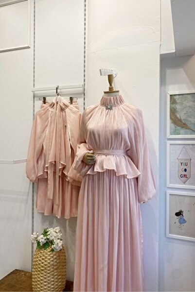 Faya Boutique Pudra Pembesi Şifon Amour Takım