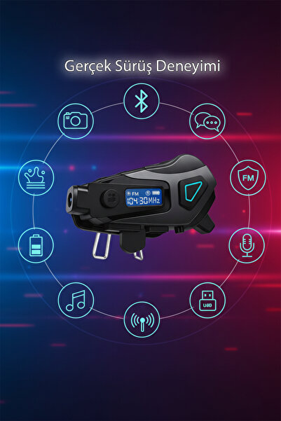 Tekvora K10 İnterkom Bluetooth 5.4 Kameralı Motosiklet Kask İnterkom FM Destekli