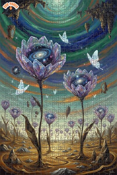 Teona Ahşap لغز خشبي على شكل زهور الكريستال المجرية بمظهر اللوحات الزيتية 500...