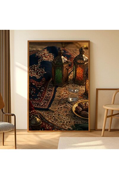 Marktna A canvas painting with a design of the holy month of Ramadan, with a ...