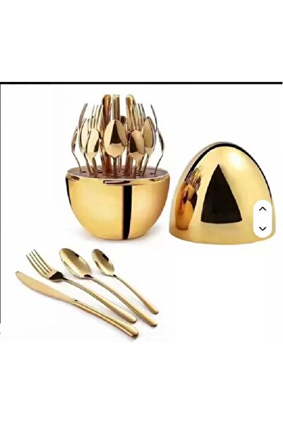 NO BRAND طقم أدوات مائدة من الفولاذ المقاوم للصدأ مكون من 24 قطعة - طراز إسكن...