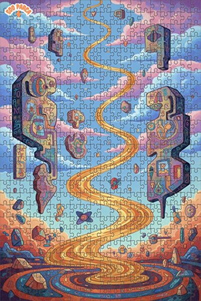 Teona Ahşap لغز فني بمظهر لوحة زيتية لتدفق فضائي غامض 500 قطعة 50×30