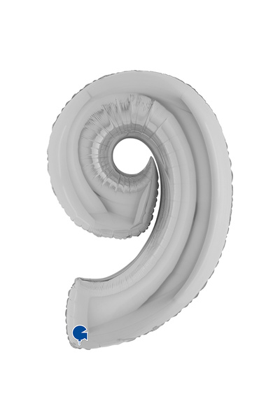 PARTİ SEPETİ بالون فويل رقمي فضي 26 بوصة (66 سم) إيطالي