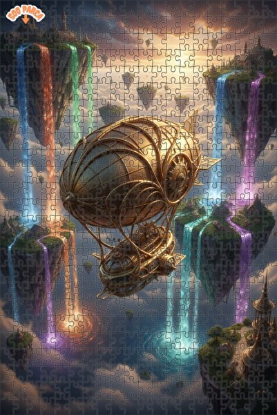 Teona Ahşap لغز مدينة السماء الغامضة، لعبة ألغاز خشبية ذات إطار مزدوج الطبقات...