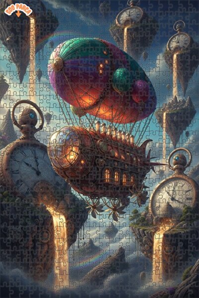 Teona Ahşap لغز خشبي بإطار مزدوج الطابق بمظهر لوحة زيتية لرحلة برج الساعة الب...