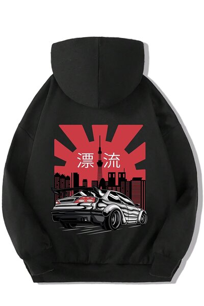 LAND MODA Unisex Kids Japanese City Sport Car Hoodie