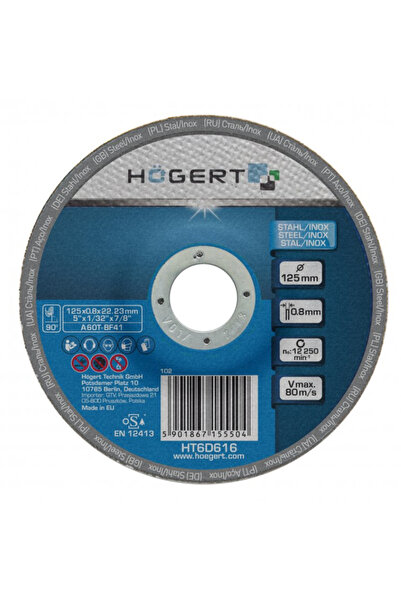 Hogert Abrasive disc for stainless steel, HT6D616, for stainless steel, 125 m...