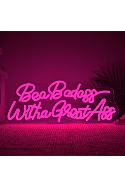 Slasa لوحة نيون "كن جريئًا" 51×107 سم، لون وردي، مزودة بإضاءة LED، مصنوعة من ...