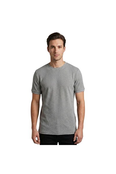 trender Tricou bărbătesc Waffle O Neck 2709 A.GRI