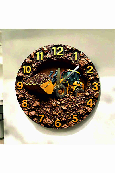 AA Shop İş Makinası Dozer Renkli Baskı Desenli Sayılı Hediyelik Ahşap Sessiz ...