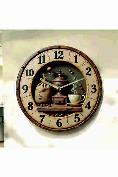 AA Shop Kahve Renkli Baskı Desenli Sayılı Hediyelik Ahşap Sessiz Tablo Duvar ...