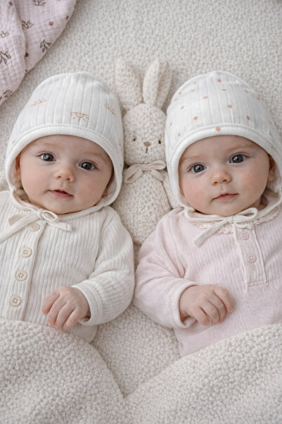 greenmoss %100 Pamuk Ters Dikiş 2’li Bebek Bere