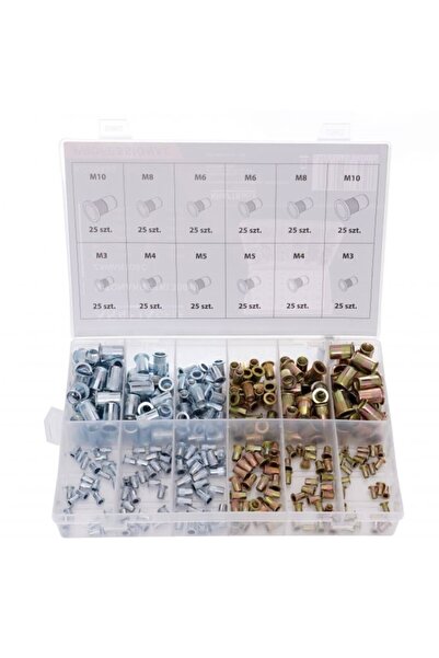 Kraft&dele Set piulițe nituri, KD10486, 300 buc, M3-M10