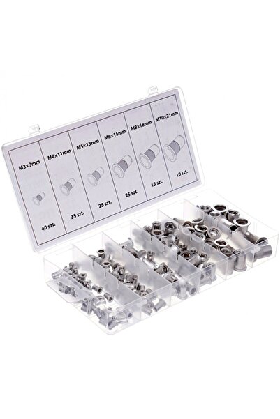 Tagred Professional Set de 150 piulițe nitibile, Tagred TA4095, aluminiu, M3-M10