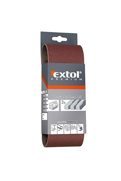 Extol Set of 3 circular abrasive belts, Extol, 75 x 533 mm, P80