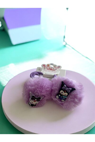 Ugly Duck Cataramă de cauciuc cu pompon cu figurină Kuromi – Accesoriu de păr...