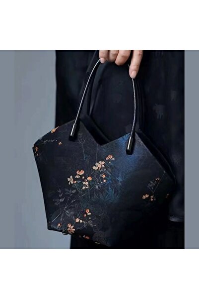 PriStyle Κομψή γυναικεία σατέν τσάντα με floral σχέδιο