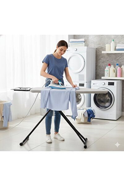 SADANHOME Turkish folding ironing board 33x110 cm with iron support, portable...