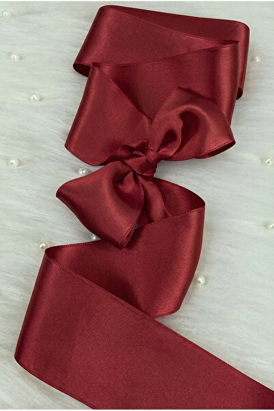 ZEYMERADE 6 см бордо двустранна сатенена панделка 10 метра, опаковане на пода...