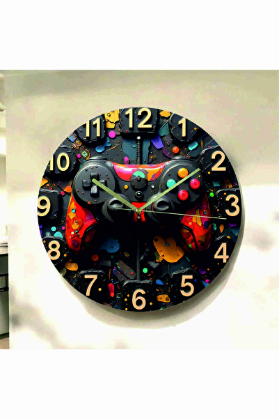 AA Shop Oyuncu Gamer Renkli Baskı Desenli Sayılı Hediyelik Ahşap Sessiz Tablo...