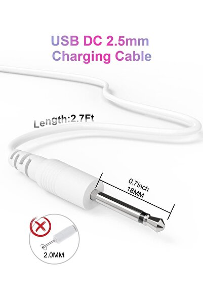 TOYZNTOYZ Vibratör İçin DC Uçlu USB Şarj Kablosu 30 cm