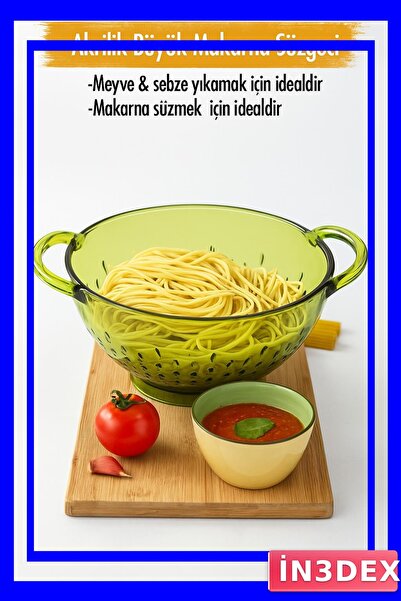 İN3DEX مصفاة مطبخ أكريليك متينة مقاس 24×30 سم باللون الأخضر