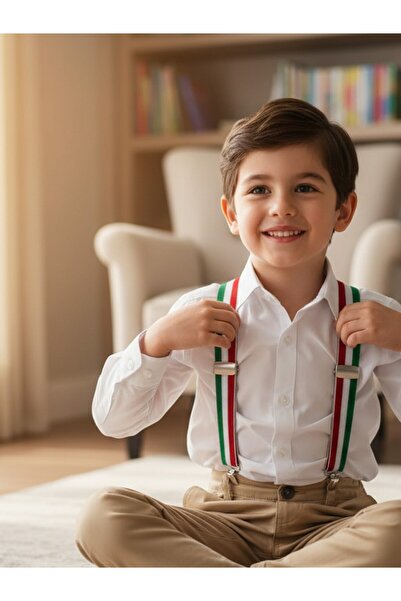 E-Giyimbank Boy's Trouser Suspenders 3-7 Years Old – Clip-On, Adjustable, Spe...
