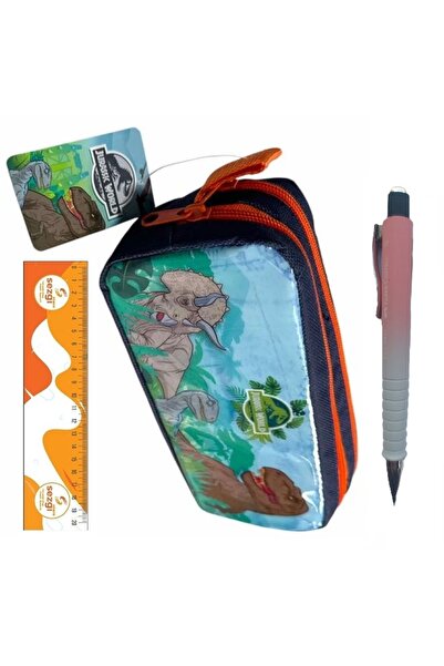 TMN 563988 حامل أقلام ذو قسمين من جوراسيك وورلد مع قلم فابر بولي ماتيك بسن 0....