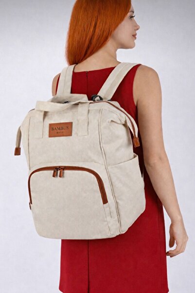 Bambus Termal Gözlü Anne Bebek Bakım Çantası Biberon Gözlü Bebek Arabasına Ta...