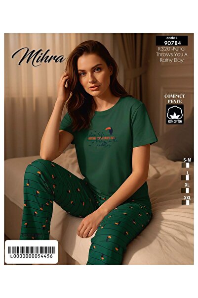 Mihra Compact Penye %100 pamuk Yeni Sezon Kısa Kollu Pijama Takımı