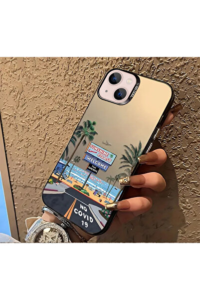 Caseji Phone 15/14 Compatible Beach and Sea Print Pattern Quality Luxury Phon...