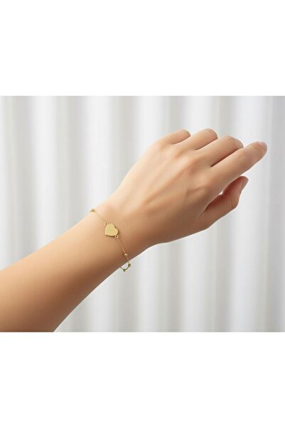 kuyumcu nurettin 1.80 gr (GRAM) Dorika Kalp Desenli Bileklik Künye 14 Ayar Altın