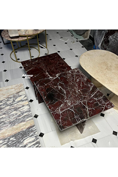 adomarmarblehandmadeandluxury Rosso Levanto Orta Sehpa