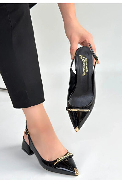 BLACK MODBLACK Ri̇cy Black Patent Leather Heel Shoes