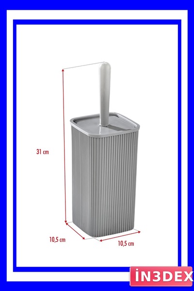 İN3DEX طقم تنظيف المرحاض مكون من قطعتين باللون الرمادي