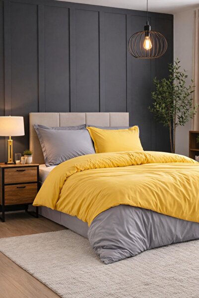 Özdilek Σετ Παπλωματοθήκης Colormix Διπλό - ΜΟΥΣΤΑΡΔΑ-ΑΝΘΡΑΚΙΤΗΣ